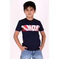 B.NOSY T-shirt donkerblauw Jongens Katoen Ronde hals Printopdruk - maat 104