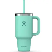Hydroflask - Travel Tumbler Clear Lid - Isoleerbeker 946 ml, wit/grijs