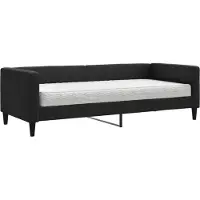 vidaXL Slaapbank met matras 80x200 cm stof zwart