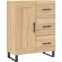 vidaXL Dressoir 69,5x34x90 cm bewerkt hout sonoma eikenkleurig
