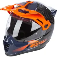 KLIM Krios Pro ECE/DOT Echo, avonturenhelm ,Carbon/Zwart/Donkerblauw/Oranje ,S