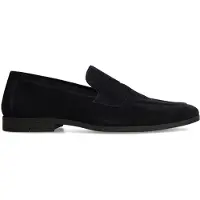 Manfield Donkerblauwe suède loafers | Maat 46
