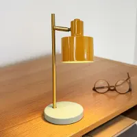 Dyberg Larsen Tafellamp Ocean Mini, dimbaar, geel / oranje, Woon-/ Eetkamer, metaal, Scandinavisch, Tafellamp