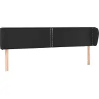 vidaXL Hoofdbord met randen 203x23x78/88 cm kunstleer zwart