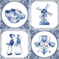 Ambiente - Servetten - Papier - Delfts Blauw - 33 x 33 cm