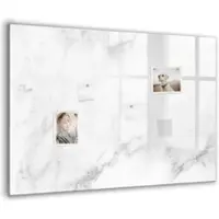 Tulup Whitebord - Marmer - 100 x 70 cm - Wit Magneetbord Foto - Gratis 5 Sterke Magneten + Whiteboard Marker & Wisser - Decoratief Magnetisch Bord - Magnetisch Bord Kind - Ideeënbord Thuiswerkplek