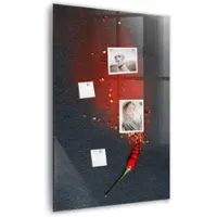 Tulup Whitebord - Paprikapoeder - 60 x 90 cm - Rood Memobord Magnetisch - Gratis 5 Sterke Magneten + Whiteboard Marker & Wisser - Minimalistisch Prikbord - Magnetisch Bord - Notitiebord Werkplek