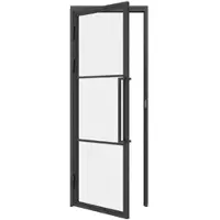 Inova complete glazen binnendeur - 89x216 - 3 vakken - scharnieren links - helder - incl. kozijn