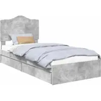 vidaXL Opbergbed met lade Beton Grijs 90 x 190 cm Bewerkt hout