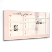 Tulup Whitebord - Een fijne weekplanner - 120 x 60 cm - Roze Magneetbord Design - Gratis 5 Sterke Magneten + Whiteboard Marker & Wisser - Organizer Muur - Magneetbord Muur - Notitiebord Werkplek