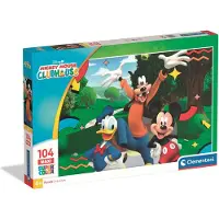 Clementoni Kinderpuzzel Mickey Mouse Club House - Puzzel 104 Maxi Stukjes - Speciale Effecten - Disney Legpuzzel - Puzzels voor Kinderen vanaf 4 Jaar