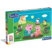 Clementoni Peppa Pig Maxi Puzzel 104 Stukjes - Legpuzzel met Grote Puzzels - Educatief Speelgoed Spel voor Kinderen, Meisjes en Jongens vanaf 4 Jaar