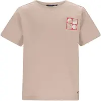 Like Flo Boys T-shirt met backprint beige Jongens Katoen Ronde hals Backprint - maat 104