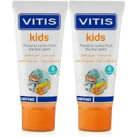 Vitis Kids Tandpasta-Gel Kers 2x50 ml Tandpasta