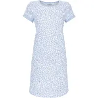 Ringella Katoenen nachthemd blauwe bloemen | Maat 50