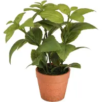 Viana Kunstmatige Basilicum in Pot Kruidenpot Kunstplant 22cm 2st, 2 Stück