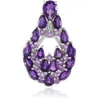 Cavill - Zilveren Hanger - 925 Sterling Zilver Geplatineerd - Zambia Amethist 0 51 ct - 3 49 ct Totaal - Elegant Lavendel Paars Peervormig Sieraad