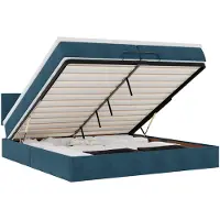 vidaXL Ottoman bed met matras 200x200 cm fluweel donkerblauw