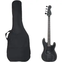 Super Merchant Basgitaar voor beginners elektrisch met tas 4/4 46" zwart