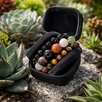Fairtrade Edelsteen Armbanden Set - Toermalijn, Rozenkwarts, Obsidiaan en Tijgeroog - Handgemaakt - 3 Stuks
