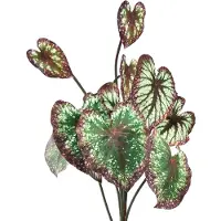 Viana Begonia Kunstplanten Bladbegonia's Groen Paars 62cm