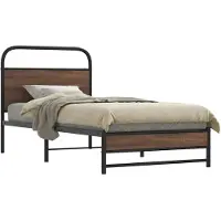 vidaXL Bedframe zonder matras bewerkt hout bruin eikenkleur 100x190 cm