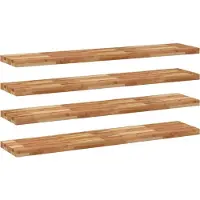 vidaXL Wandschappen 4 st zwevend olieafwerking 160x30x4 cm acaciahout