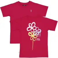 QPI T-shirt met backprint rood Meisjes Katoen Ronde hals Backprint - maat 122/128