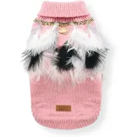 Croci hondentrui met veren roze/wit 25 cm