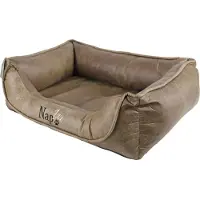 Gebr. De Boon Nap'zzz divan leatherlook duo donkerbruin/bruin 80x60 cm Napzzz