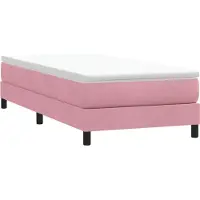 vidaXL Boxspring zonder matras fluweel roze 80x220 cm