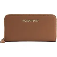 Valentino Portemonnee Zero Re Zip Wallet Cuoio Donkerbruin