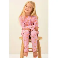 Little label pyjama met strikjes print Roze Meisjes Stretchkatoen Ronde hals - maat 110/116