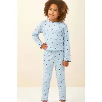 Little label pyjama met hartjes Blauw Meisjes Stretchkatoen Ronde hals - maat 134/140