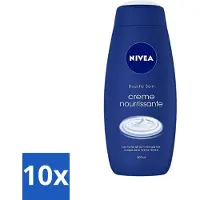 Nivea 10 x - Crème Care - Crème Bad - Unieke Crème Geur - 750 ml - Douchecrème - Crème Bad - Huid Verzorging - Hydratatie - Verzorgende Oliën