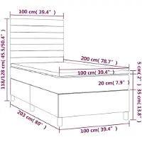 vidaXL Boxspring met matras fluweel donkergroen 100x200 cm