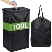 Somstyle Statiegeld Container - 100 Liter - Afvalbak voor Lege Flessen - Prullenbak met Afvalzak - Afvalscheiding - Donkergrijs