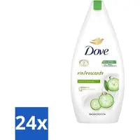 Dove 24 x - Douchegel - Refreshing - Komkommer & Groene thee - Verfrissend - 400 ml - Douchegel - Frisheid - Reiniging - Uitdroging - Scrub
