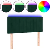 vidaXL Hoofdbord LED 90x5x78/88 cm fluweel donkergroen