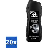 Adidas 20 x - 3-in-1 Douchegel - Dynamic Pulse - Pepermunt - Vivifying - 250 ml - Douchegel - 3-in-1 - Lichaam - Gezicht - Haar