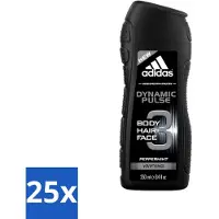 Adidas 25 x - 3-in-1 Douchegel - Dynamic Pulse - Pepermunt - Vivifying - 250 ml - Douchegel - 3-in-1 - Lichaam - Gezicht - Haar