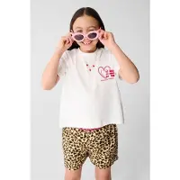 Shoeby T-shirt met backprint wit Meisjes Katoen Ronde hals Backprint - maat 110/116