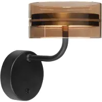 Highlight Wandlamp Mini Enzo Brons/Amber Glas