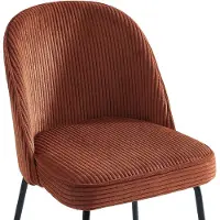 Vente-unique Set van 2 stoelen van ribfluweel en zwart metaal - Terracotta - ALPALI