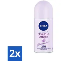 Nivea 2 x - Deodorant - Roller - Double Effect - 48 Uur Lang Werkend - 50 ml - Deodorant Roller - 48 Uur Bescherming - Okselhaartjes Verzachten - Anti-transpirant - Avocado-extract