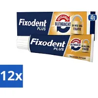Fixodent 12 x - Kleefpasta - Plus - Krachtige Hechting - 40 g - Kleefpasta Kunstgebit - Krachtige Hechting Kunstgebit - Kunstgebit Fixatie - Kunstgebit Comfort - Kunstgebit Kleefpasta