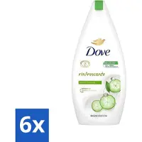 Dove 6 x - Douchegel - Refreshing - Komkommer & Groene thee - Verfrissend - 400 ml - Douchegel - Frisheid - Reiniging - Uitdroging - Scrub