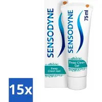 Sensodyne 15 x - Tandpasta - Deep Clean - Voor Frisse Adem - 75 ml - Gevoelige Tanden - Diepe Reiniging - Frisse Adem - Tandpasta - Fluoride
