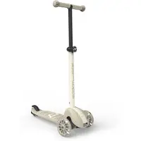 Scoot & Ride Highwaykick 3S - Kinderstep - LED-wielen, 3 wielen en 2-voudige besturing - 3+ jaar (96-130 cm), max 50 kg - PU wielen 120/80 mm, Ash