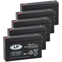 Landport 5 Stuks: LP6-7.0 VRLA AGM Loodaccu's (6V, 7.0 Ah, T1 terminal)